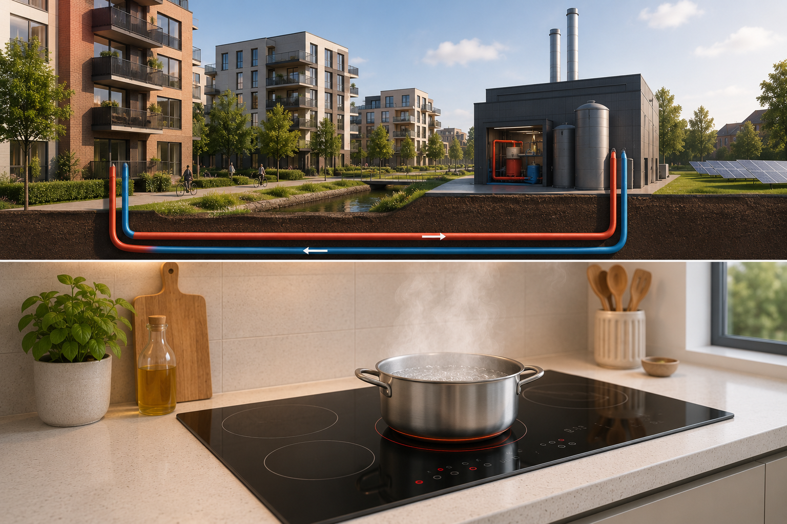 Warmtenet en elektrisch koken