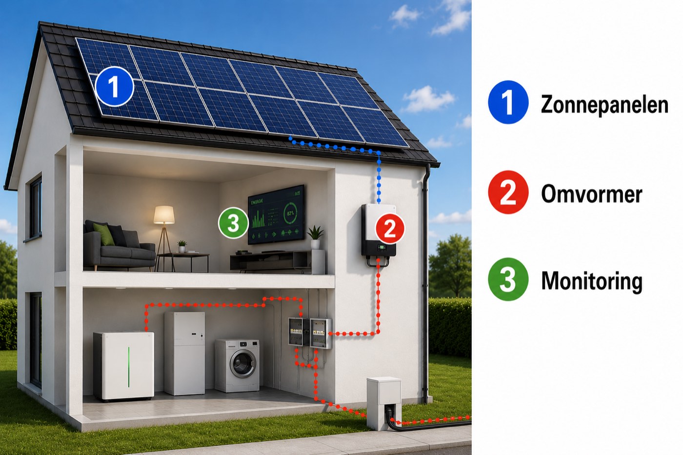 Zonnepanelen op een woning